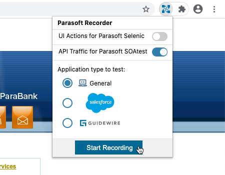 SOAtest and Virtualize with CTP 2021.2 > SOAtest Smart API Test Generator Usage > parasoft-recorder-start-recording-api-20201.png