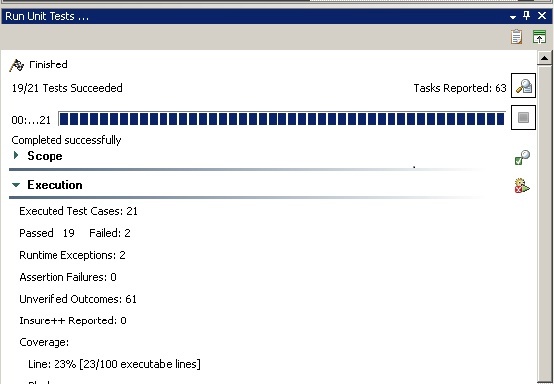 Parasoft C/C++test Professional 2022.1 (Visual Studio) > Exercise 6 - Executing Unit Tests on an Isolated File (File Scope) > Console VS.jpg