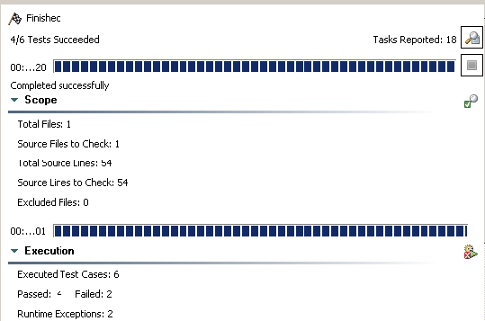 Parasoft C/C++test Professional 2022.1 (Visual Studio) > Exercise 6 - Executing Unit Tests on an Isolated File (File Scope) > Finished VS.png