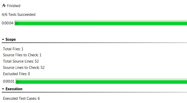 Parasoft C/C++test Professional 2022.1 (Eclipse) > Exercise 6 - Executing Unit Tests on an Isolated File (File Scope) > Finished Ec.jpg