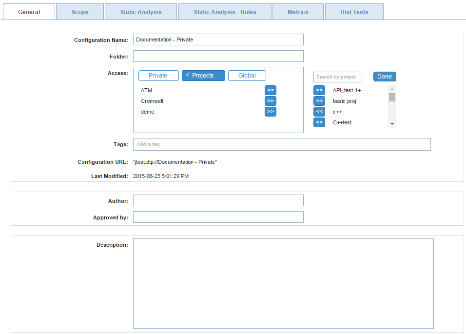 Parasoft DTP 5.3.0 > Editing Test Configurations > dtp-test-config-editing-general-tab.png