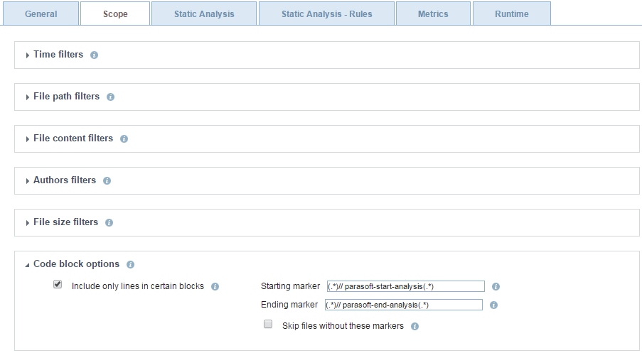 Parasoft DTP 5.3.0 > Editing Test Configurations > dtp-test-config-editing-scope-tab-codeblock-filters.png