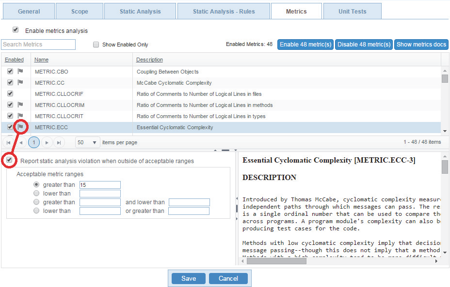 Parasoft DTP 5.3.0 > Editing Test Configurations > dtp-test-configs-metrics-tab-1.png