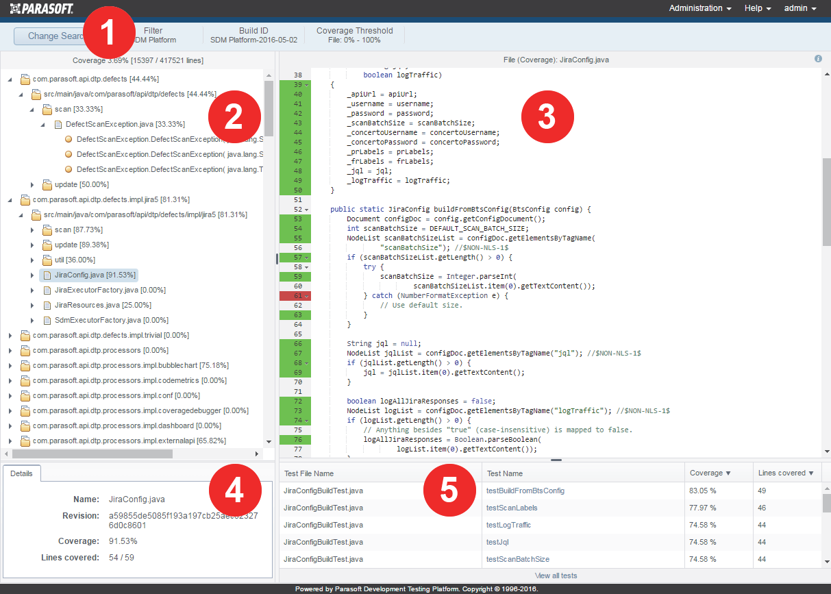 Parasoft DTP 5.3.0 > Coverage Explorer > dtp-coverage-explorer-overview.png