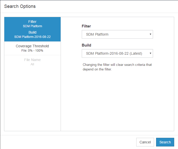 Parasoft DTP 5.3.0 > Coverage Explorer > dtp-coverage-explorer-using-search.png