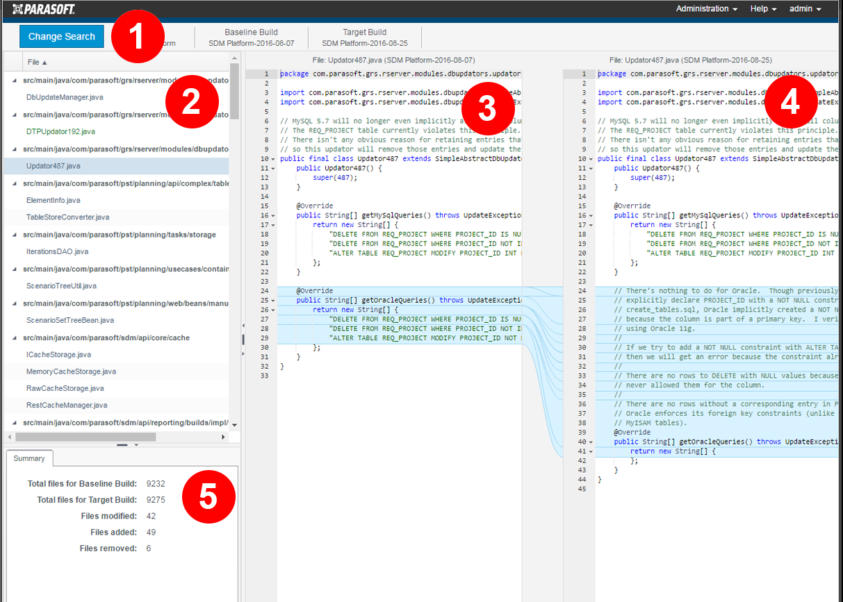 Parasoft DTP 5.3.0 > Change Explorer > dtp-change-explorer-overview.png