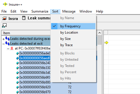 Insure++ 2022.1 > Monitoring Memory Leaks > ins-insra-leak-summary-report-sort-messages-windows-20211.png