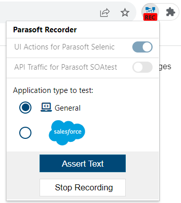 SOAtest and Virtualize 2023.2 > SOAtest Smart API Test Generator Usage > Parasoft-Recorder_extension-menu_assert-text.png