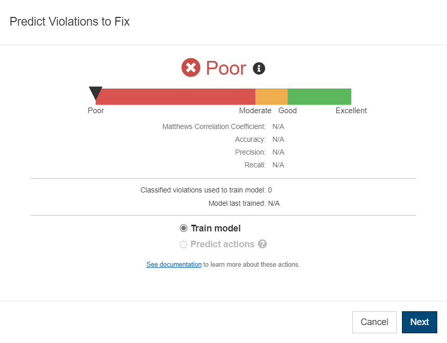Parasoft DTP 2023.2 > Using the Machine Learning Feature - Predicting Violations to Fix > Violations_Machine-Learning_Predict-Violations-1.png