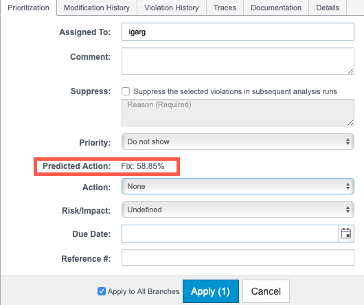 Parasoft DTP 2023.2 > Using the Machine Learning Feature - Predicting Violations to Fix > dtp-ml-about-predictive-actions-20201.png