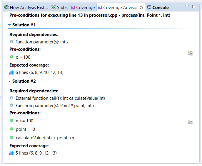 Parasoft C/C++test Professional 2024.1 (Eclipse) > Working with Coverage Advisor > covadvisor_1.png