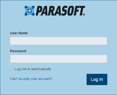 Parasoft DTP 5.3.3 > Opening and Licensing DTP > dtp-login.png