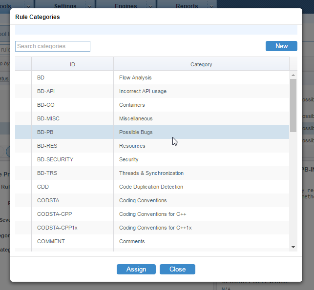 Parasoft DTP 5.3.3 > Customizing Rule Properties > dtp-rule-prop-editor3-rule-categories.png