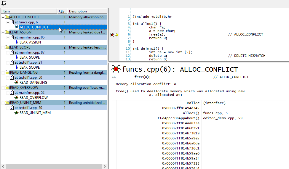 Insure++ 2024.1 > Finding Bugs > ins-insra-problem-summary-report-message-details-windows-20211.png