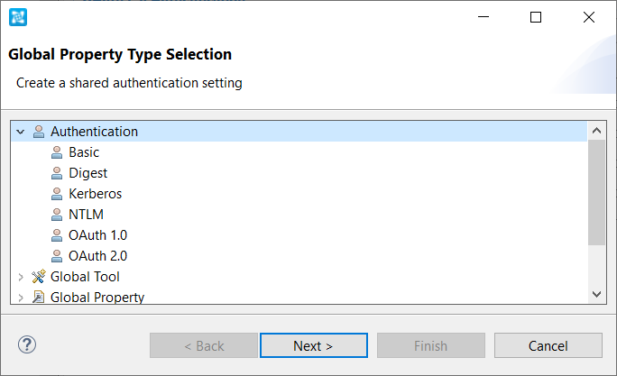 SOAtest 2024.2 > _Adding Global Properties > Global-Property-Type-Selection_Authentication-menu.png