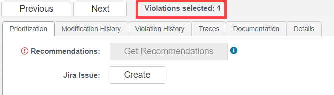 Parasoft DTP 2025.1 > Prioritization Tab > prioritization-tab_highlight-violations-selected.png