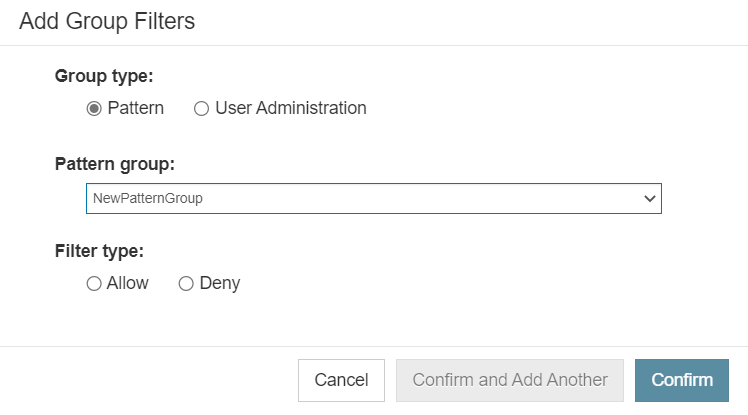 Parasoft DTP 2025.1 > Filtering License Access > Add-Group-Filters-dialog.png