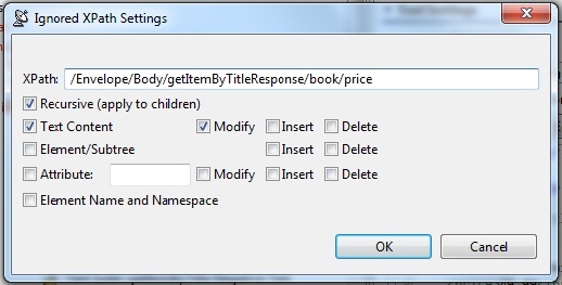 SOAtest and Virtualize with CTP 2025.1 > Excluding Dynamic Values from Diff Comparisons > ignore xpath settings.jpg