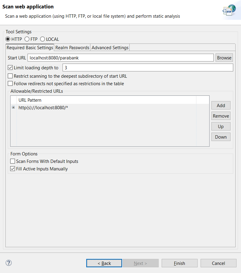 SOAtest and Virtualize with CTP 2025.1 > Web Static Analysis > Scan-web-application_dialog.png