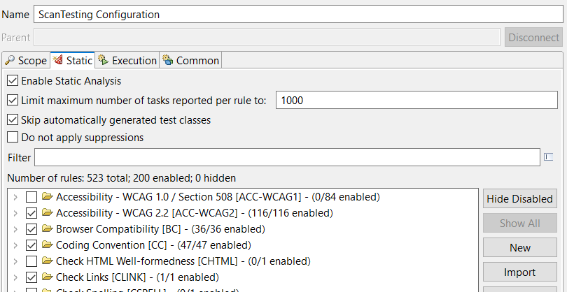 SOAtest and Virtualize with CTP 2025.1 > Web Static Analysis > ScanTesting-Configuration.png