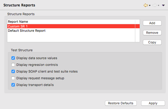 SOAtest and Virtualize with CTP 2025.1 > Creating a Report of the Test Suite Structure > soatest-config-struct-report-prefs-9106.png