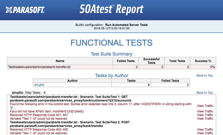 SOAtest and Virtualize with CTP 2025.1 > SOAtest Smart API Test Generator Tutorial > ssatg-tut-transfer-fail-report1.png