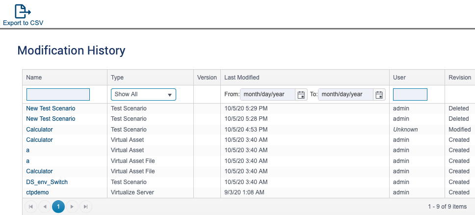 SOAtest and Virtualize with CTP 2025.1 > Reviewing Modifications Made from Environment Manager > ctp-env-man-mod-history-screen-20202.png