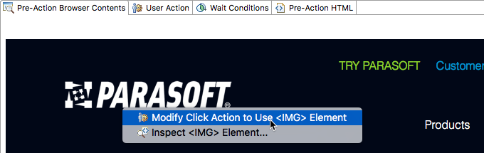 SOAtest and Virtualize with CTP 2025.1 > Modifying User Actions Simulated by a Web Scenario > soatest-web-recorded-pre-actions1-9107.png