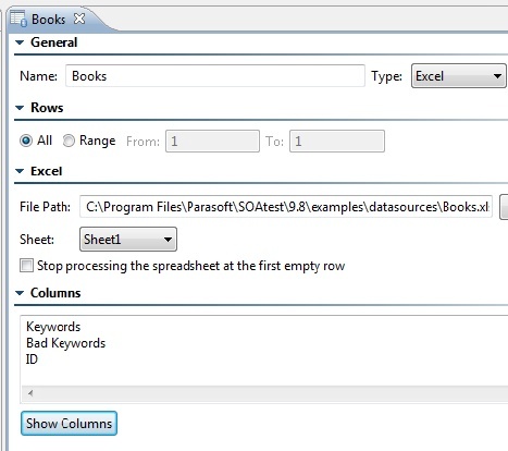 SOAtest 2025.1 > Automating Testing Using Data Sources > books show columns.jpg