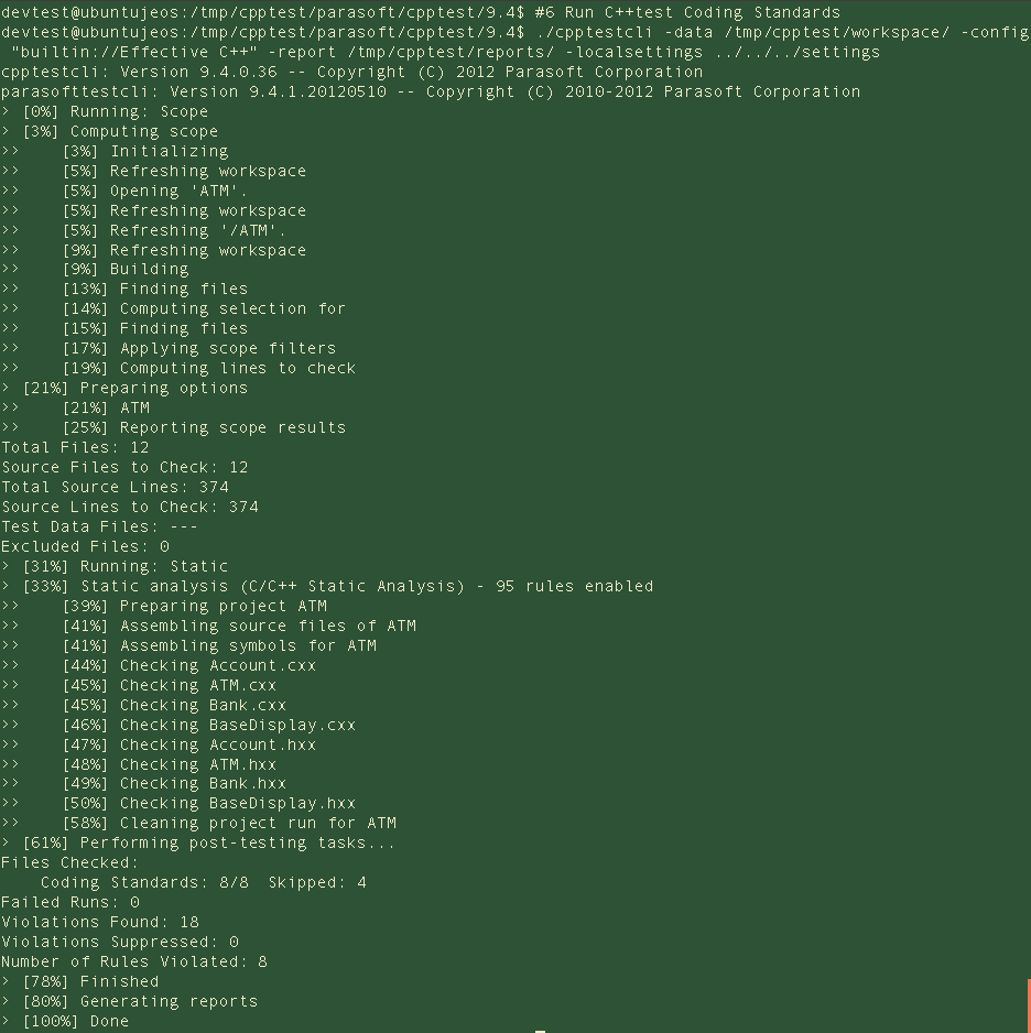 Parasoft C++test 10.3.2 for Eclipse (Japanese) > Working with C++test on a Headless Linux Machine > 100%.png