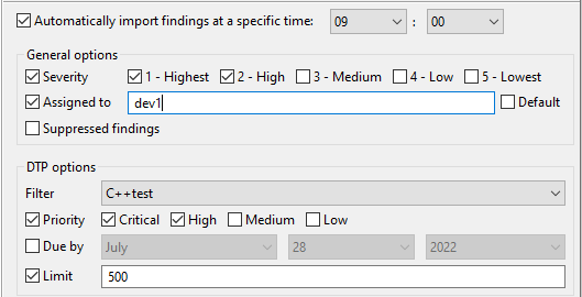 Parasoft C/C++test Standard 2024.2 (Japanese) > Customizing Import Options > image2022-8-1_15-50-58.png