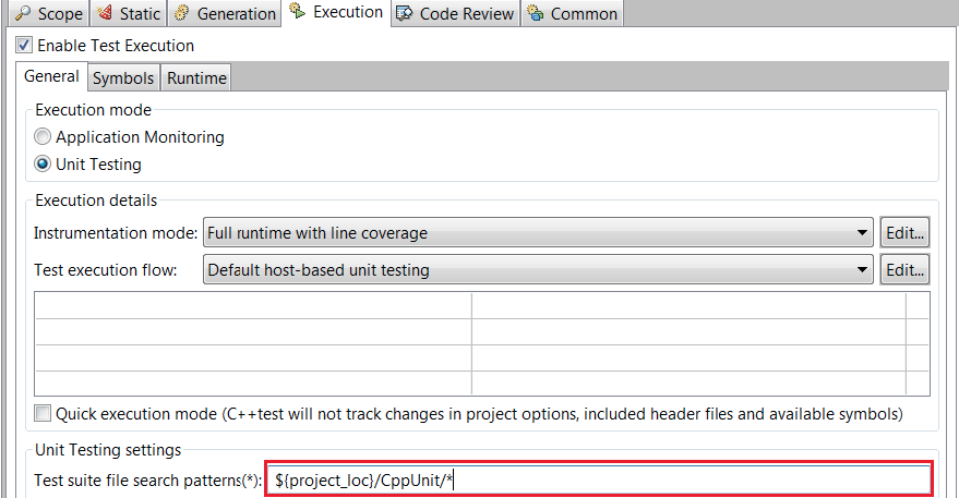 Parasoft C/C++test Professional 2024.2 for Visual Studio (Japanese) > Exercise 14 - Executing Existing CppUnit Tests Under C++test > execution1.png