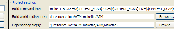 Parasoft C/C++test Professional 2025.1 (Eclipse) > Creating a Project from the GUI > ProjectSettings.png
