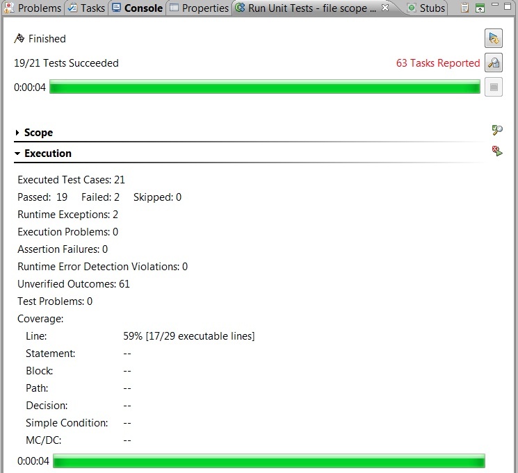 Parasoft C/C++test Professional 2025.1 (Eclipse) > Exercise 6 - Executing Unit Tests on an Isolated File (File Scope) > Console EC.jpg