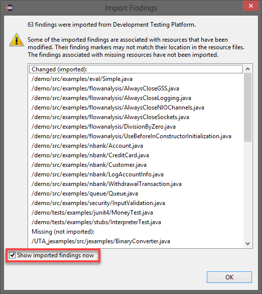 Parasoft dotTEST DTP Engine 10.3.1 > Importing Findings > import_findings_Eclipse_2.png