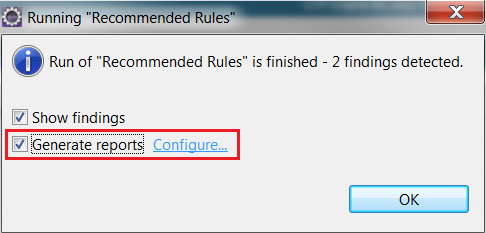 Completion message in Eclipse