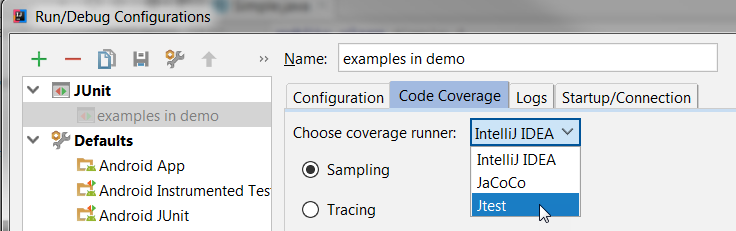 Parasoft Jtest 10.4.0 > Collecting Unit Test Coverage in IntelliJ IDEA > image2017-12-7_14-46-8.png