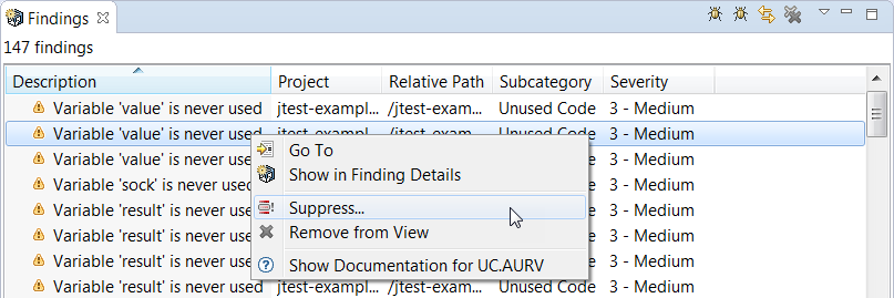 Parasoft Jtest 10.4.0 > Suppressing Findings > image2018-7-17_10-35-49.png