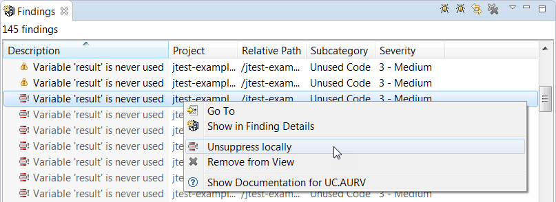 Parasoft Jtest 10.4.0 > Suppressing Findings > image2018-7-17_11-20-14.png