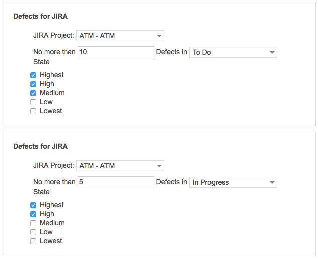 Parasoft DTP 5.4.0 (Japanese) > Policy Center Practice - Defects for JIRA > multiple-jira-defects-practices.png