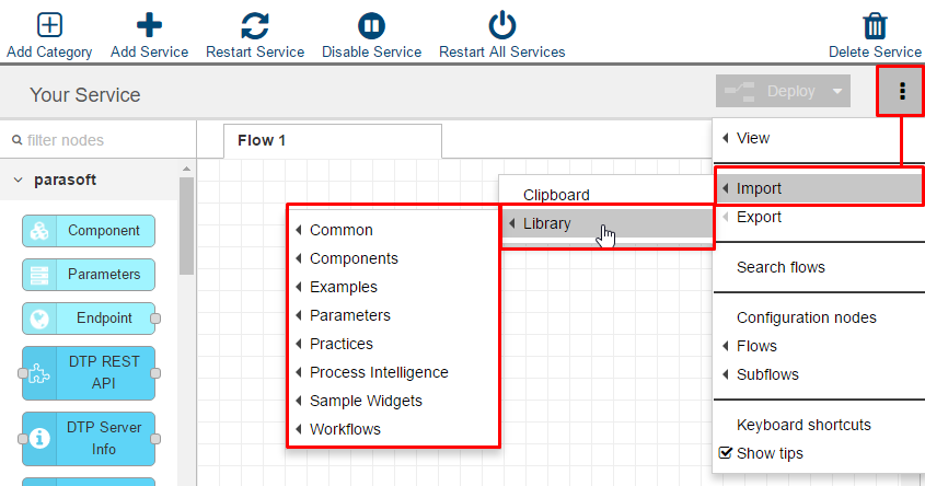 Parasoft DTP 5.4.1 > Working with Flows > sd-usage-import-export-flows.png
