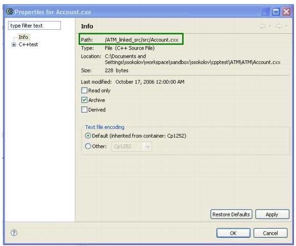 Parasoft C/C++test Professional 10.4.2 (Eclipse) > Variable Definitions > properties for account cxx.jpg