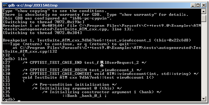 Parasoft C/C++test Professional 10.4.2 (Eclipse) > Exercise 15 - Debugging Unit Tests With GDB > 2.png