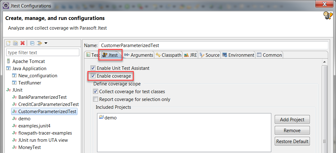 Eclipse での単体テスト カバレッジの収集 Parasoft Jtest 10 4 2 Japanese Parasoft Documentation Eclipse での単体テスト カバレッジの収集 Parasoft Jtest 10 4 2 Japanese Parasoft Documentation