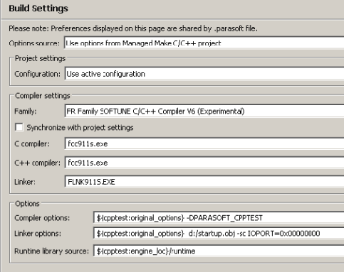 Parasoft C/C++test Professional 10.4.3 (Eclipse) > Project Creation and Configuration with Spansion FR Softune Support > 30.png