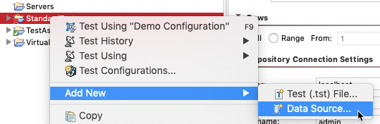 リポジトリ データ ソースの作成 Soatest And Virtualize 9 10 8 With Ctp 3 1 4 Japanese Parasoft Documentation