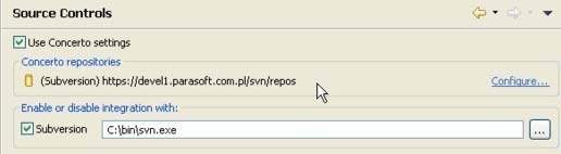 Parasoft C/C++test Professional 10.4.3 for Visual Studio (Japanese) > Connecting to Source Control > sourse controls.jpg