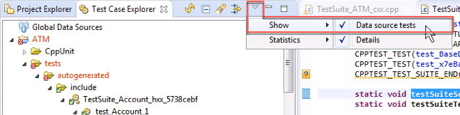 Parasoft C/C++test Professional 10.4.3 for Visual Studio (Japanese) > Reviewing Test Execution Results > cpptest-show-test-case-data-sources-1040.png