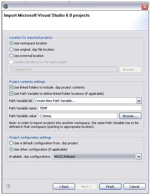 Parasoft C/C++test Professional 2020.1 (Eclipse) > Importing an Existing Visual Studio 6.0 Project > Win32Release.jpg