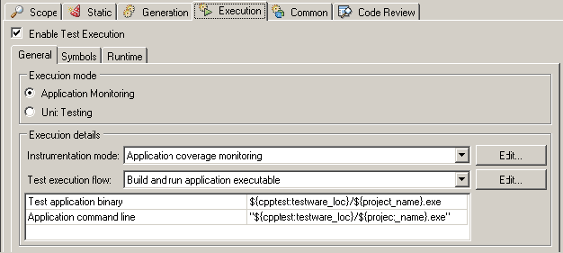 Parasoft C/C++test Professional 2020.1 (Eclipse) > Exercise 1 - Collecting coverage from the application run > Execution mode.png
